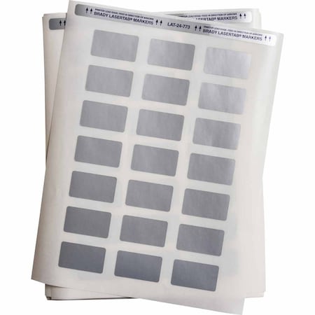 Brady LaserTab Metallized Polyester Lbls 1 in H x 1.75 in W Silver 48/PK LAT-24-773-1